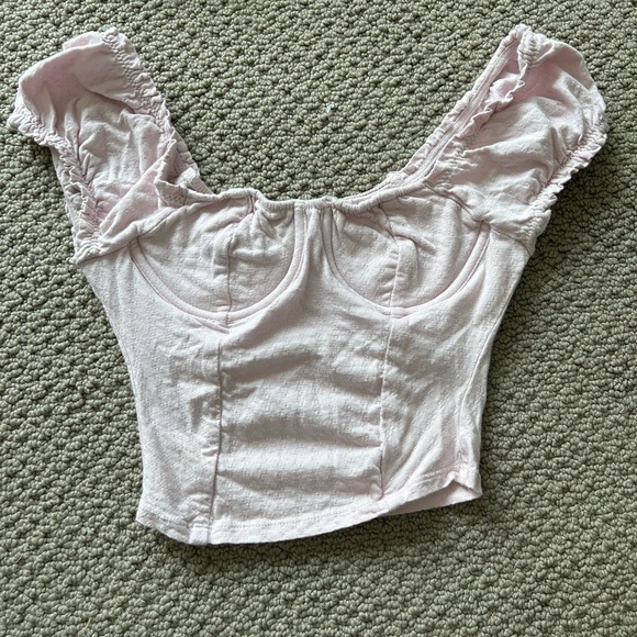 Light Pink Corset Top- Size XS (light pink) WORN TWICE - Picture 2 of 7